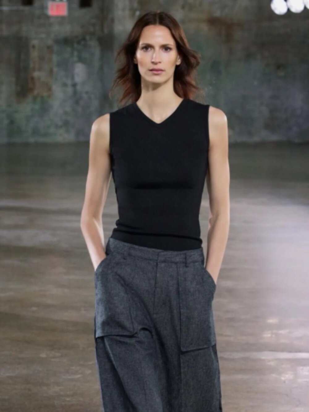 ZARA Black Stretch Tank Top Ribbed SMALL